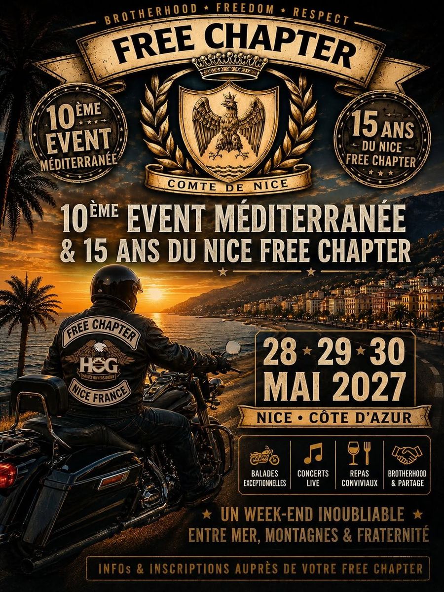 Affiche : 10ème Event Méditerranée & 15 ans du Nice Free Chapter